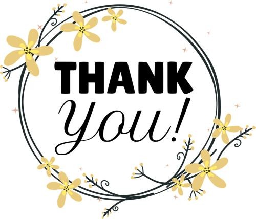 Schriftzug "Thank you"