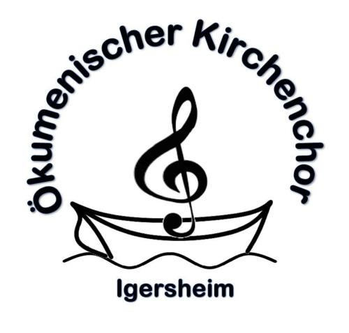 Logo des Kirchenchors - Schiff mit einem Notenschlüssel auf welligem Wasser