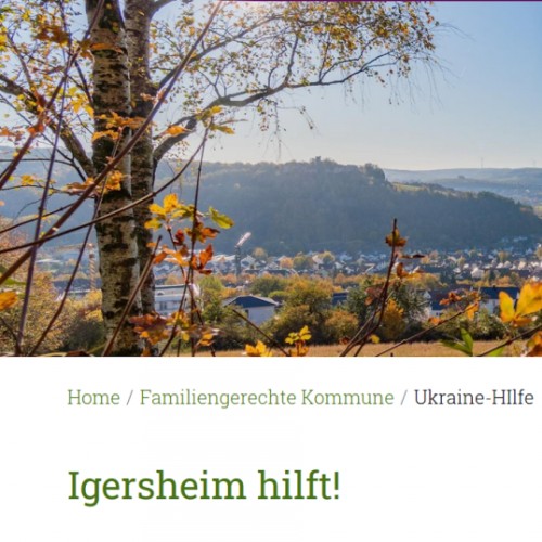 Ortsansicht von Igersheim - darunter Überschrift "Igersheim hilft!"